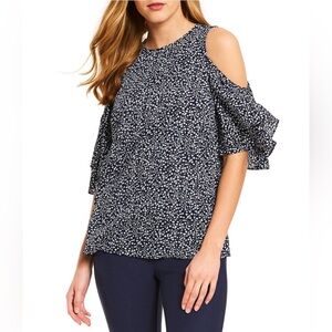 MICHAEL Michael Kors Paisley Cutout Shoulders Blouse